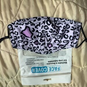 Leopard Print Face Mask - Purple and Black
